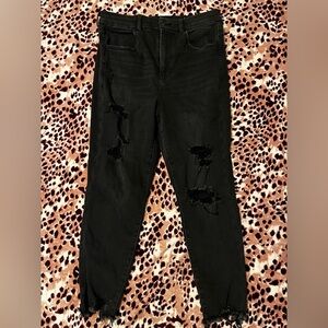 American Eagle Outfitters Black Distressed Skinny Jeans